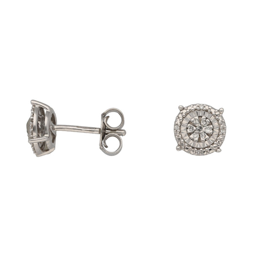 9ct White Gold 0.12ct Diamond Stud Earrings