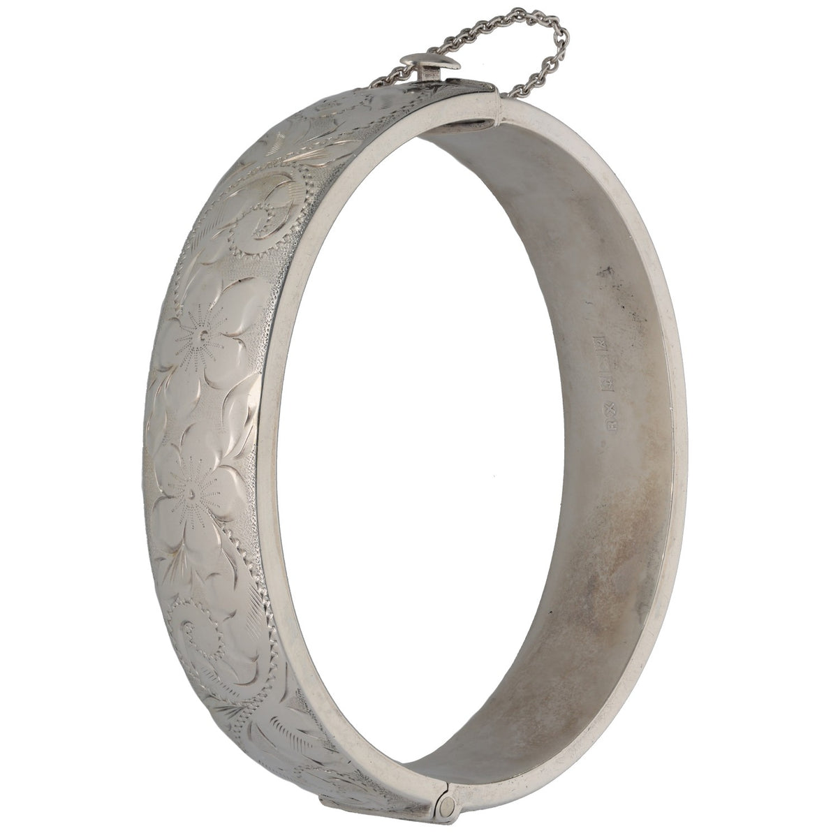 Sterling Silver Hinged/Clasp Bangle