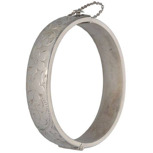 Sterling Silver Hinged/Clasp Bangle
