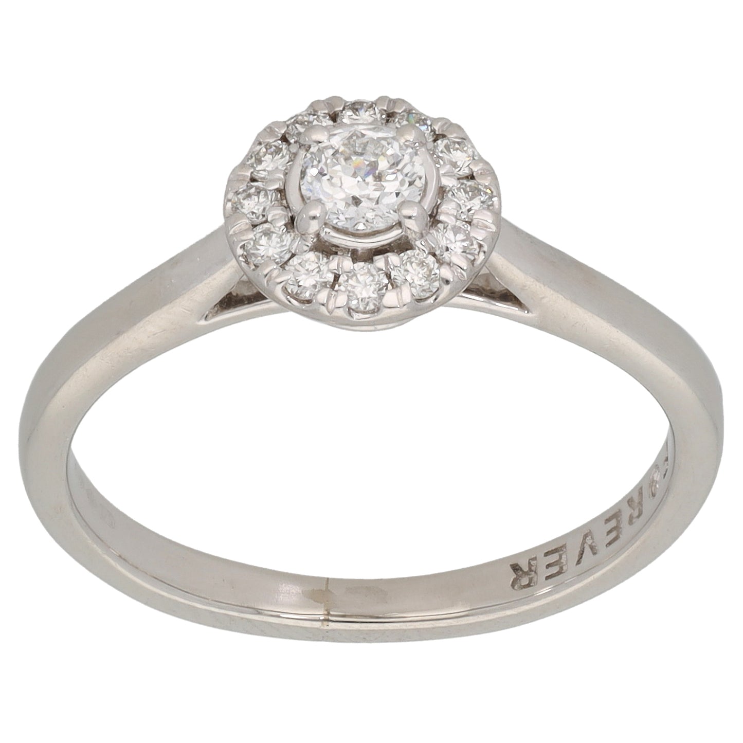Platinum 0.33ct Diamond Halo Ring Size O