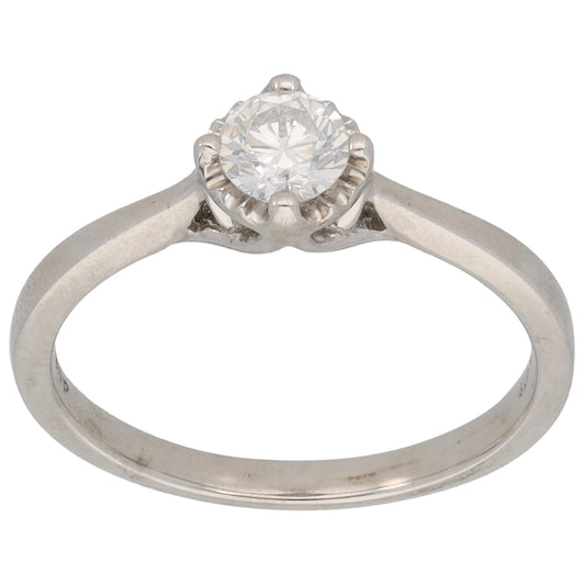 18ct White Gold 0.30ct Diamond Solitaire Ring Size N