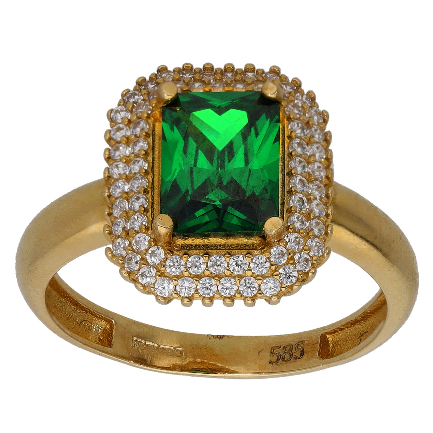 14ct Gold Imitation Halo Ring Size O