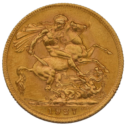 22ct Gold King George V Full Sovereign Coin 1927