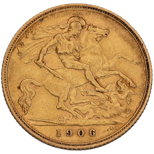 22ct Gold King Edward VII Half Sovereign Coin 1906