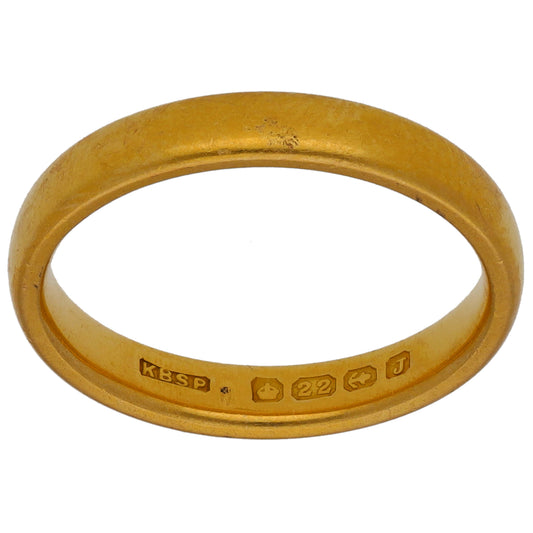 22ct Gold Plain Wedding Ring Size M