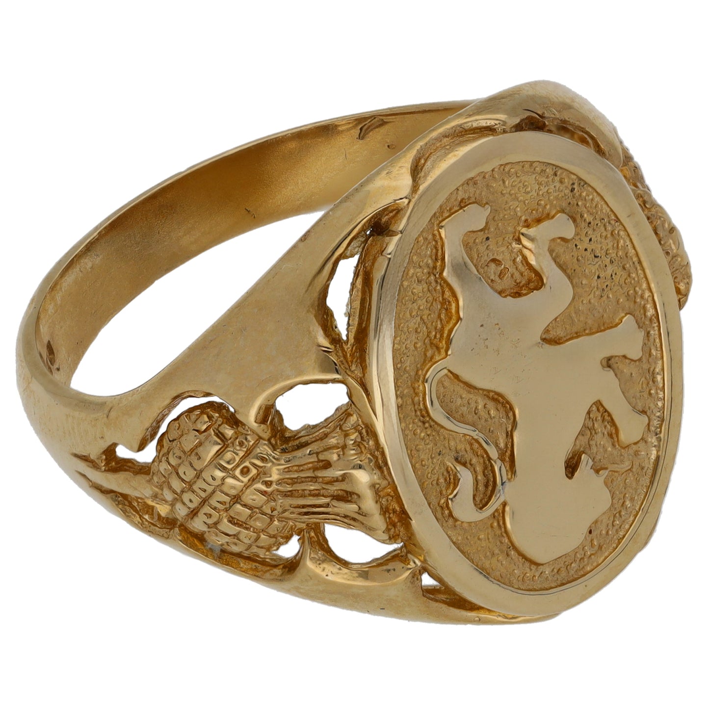 9ct Gold Crest/Emblem Signet Ring Size W