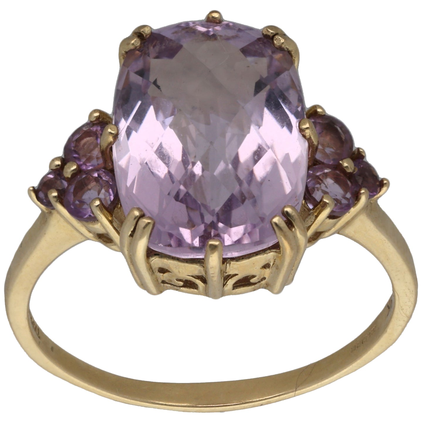 9ct Gold Amethyst Dress/Cocktail Ring Size S