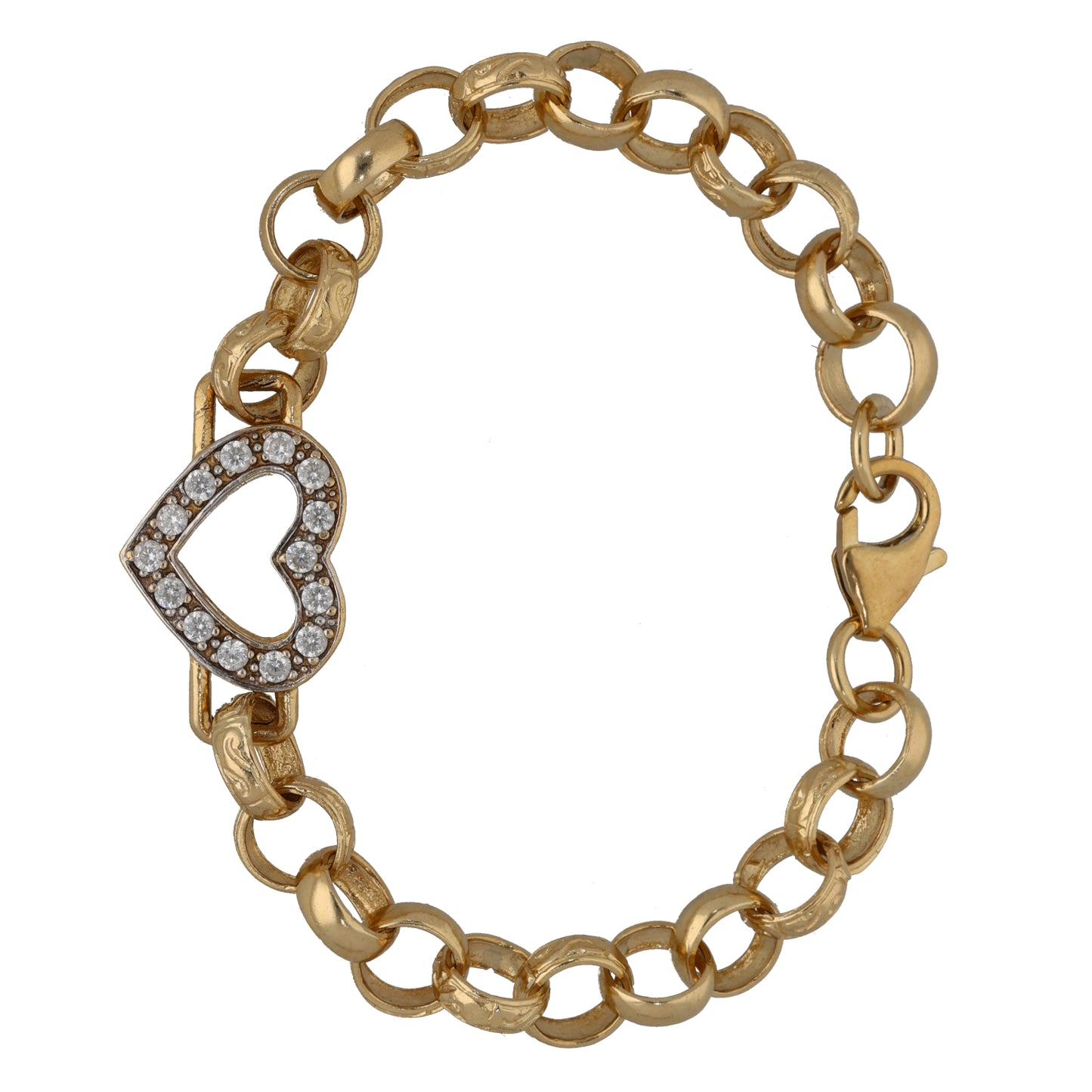 9ct Gold Cubic Zirconia Belcher Bracelet
