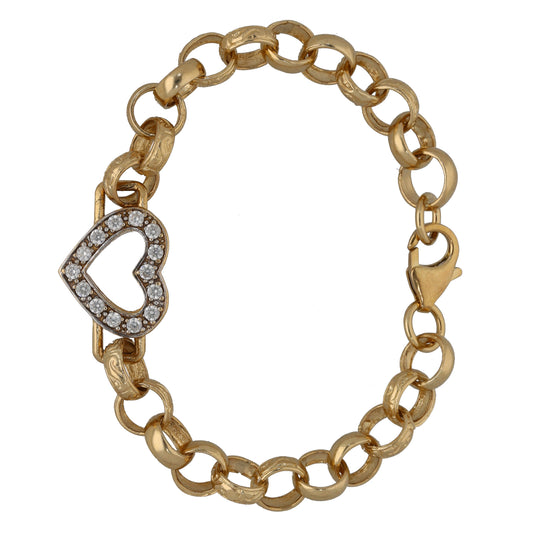 9ct Gold Cubic Zirconia Belcher Bracelet