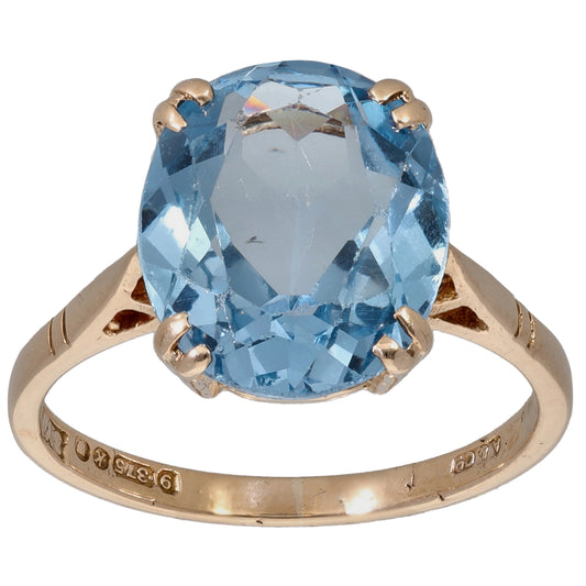 9ct Gold Imitation Gem Single Stone Ring Size K