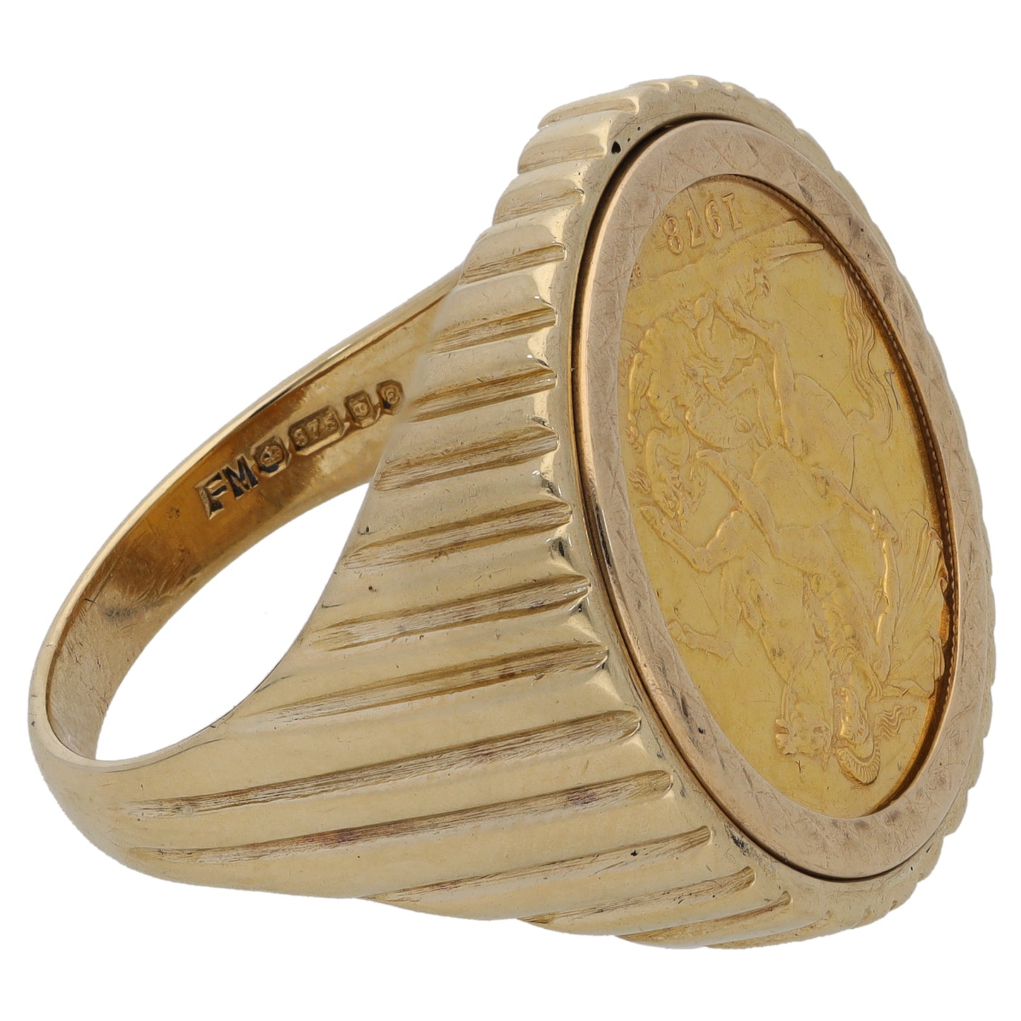 9ct Gold Coin Ring Size W