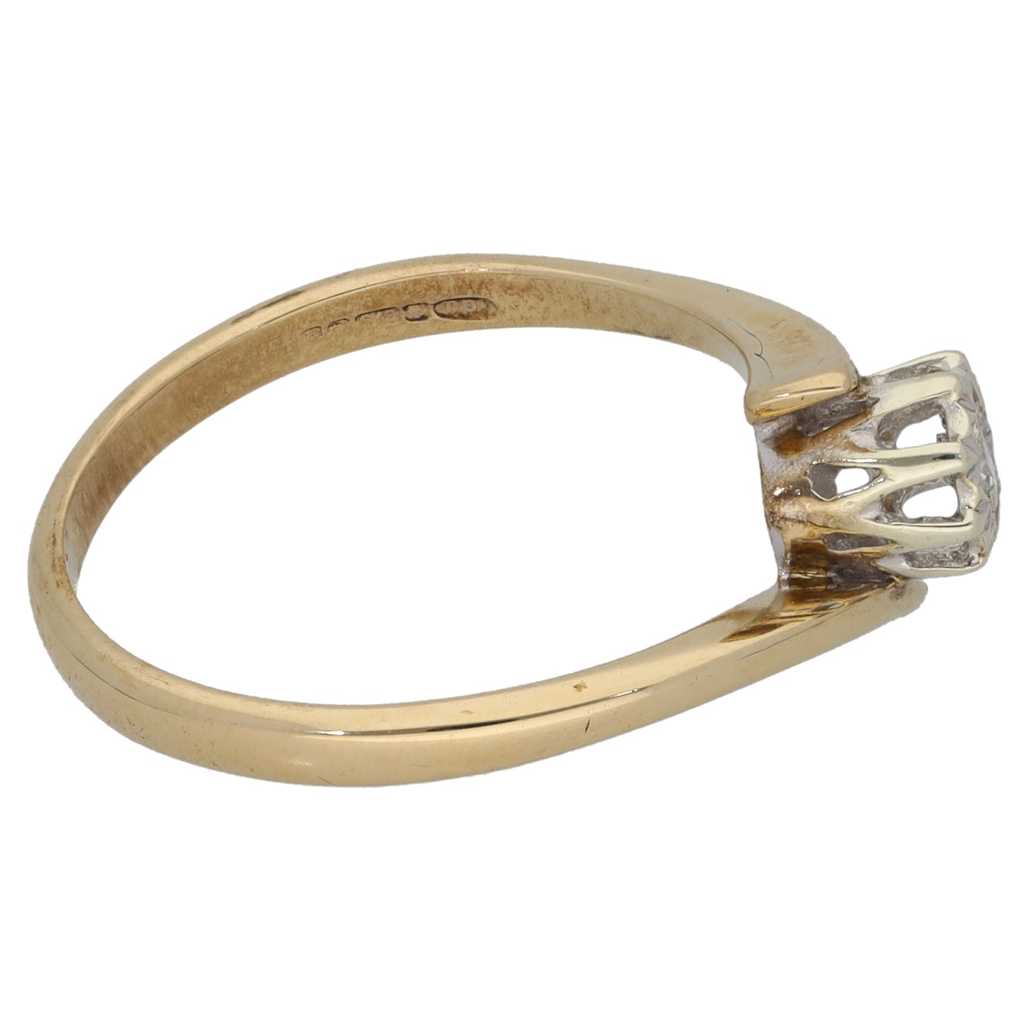 9ct Gold 0.05ct Diamond Solitaire Ring Size M