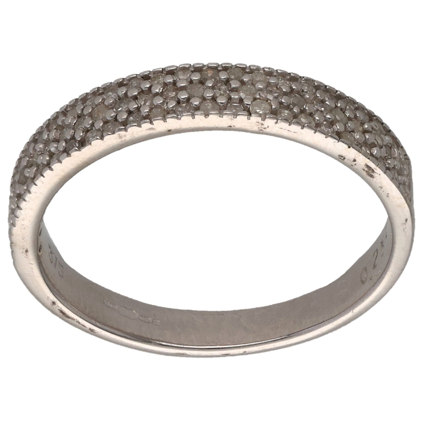 9ct White Gold 0.25ct Diamond Half Eternity Ring Size L