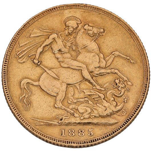 22ct Gold Queen Victoria Full Sovereign Coin 1885