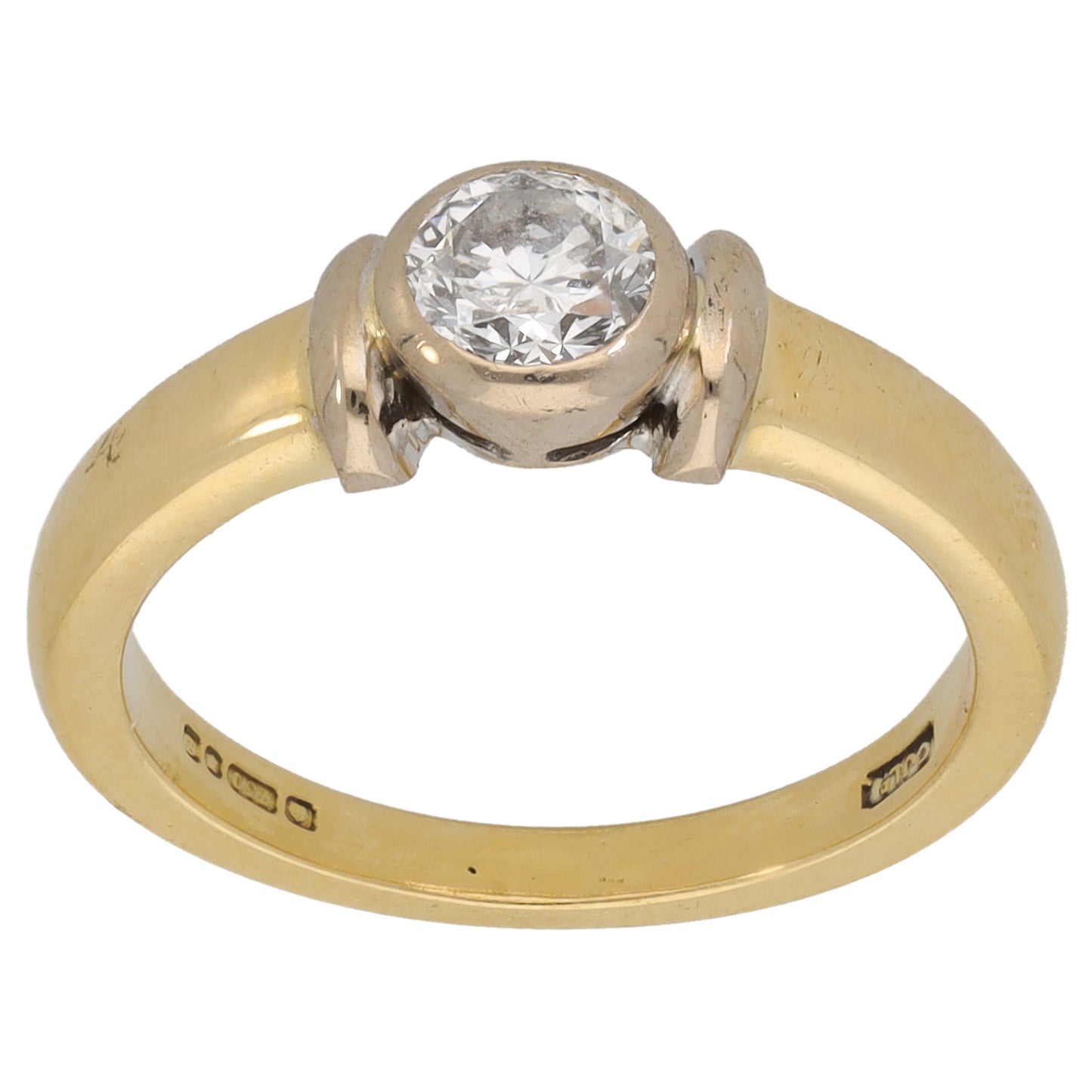 18ct Gold 0.47ct Diamond Solitaire Ring Size L