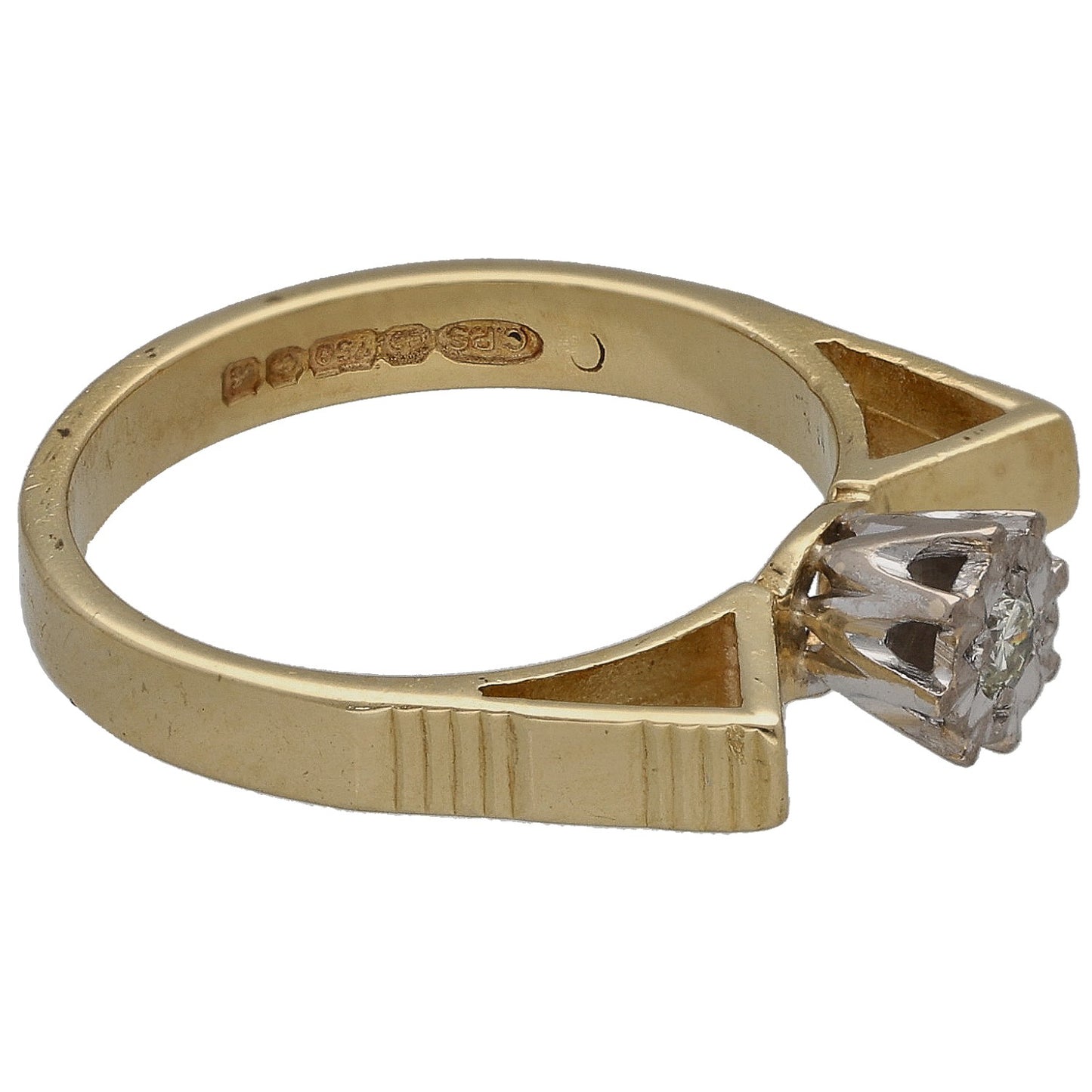 18ct Gold 0.05ct Diamond Solitaire Ring Size K