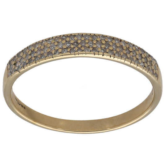 9ct Gold 0.25ct Diamond Half Eternity Ring Size U