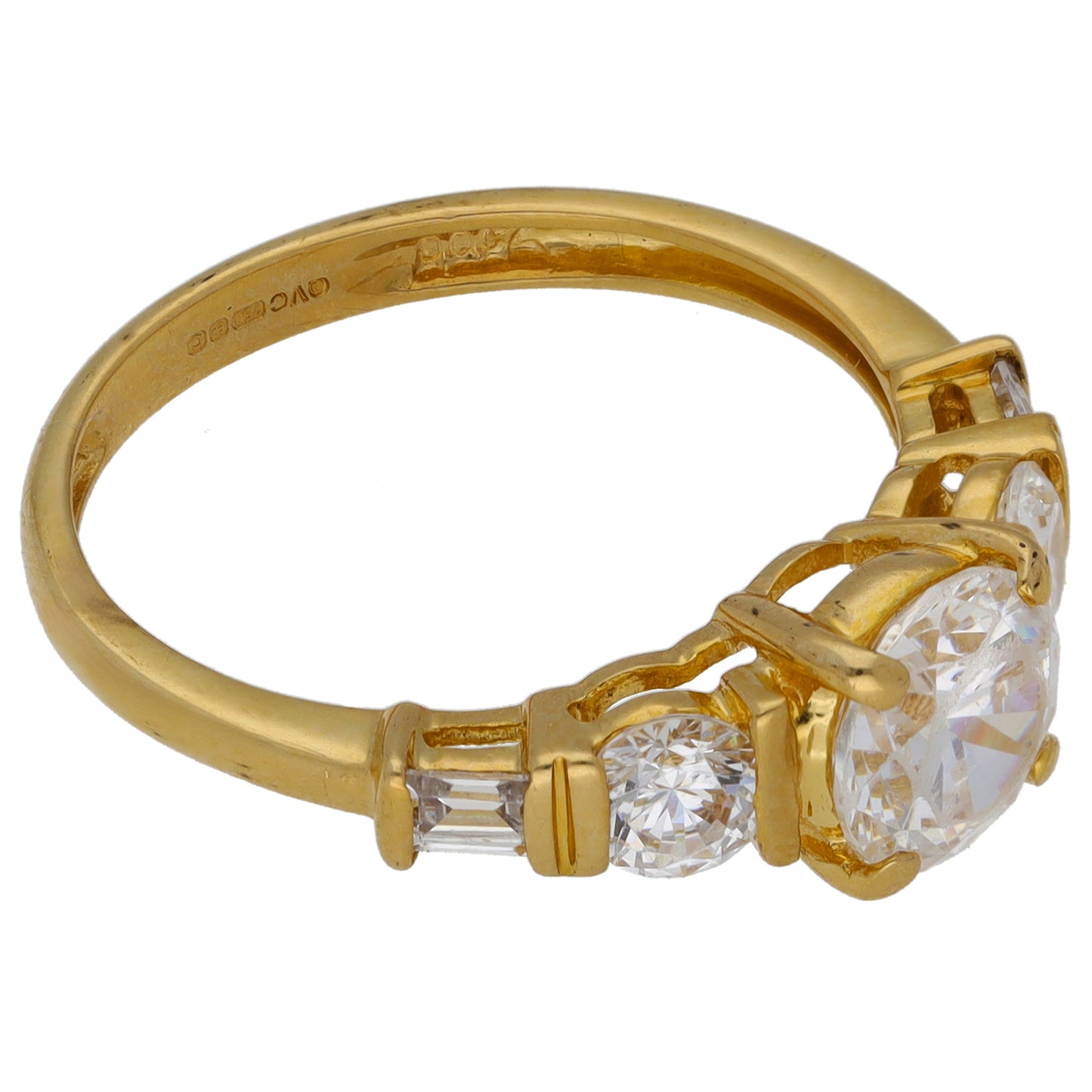 18ct Gold Cubic Zirconia Dress/Cocktail Ring Size O
