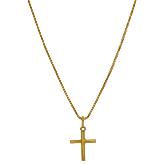 22ct Gold Cross Pendant With Chain