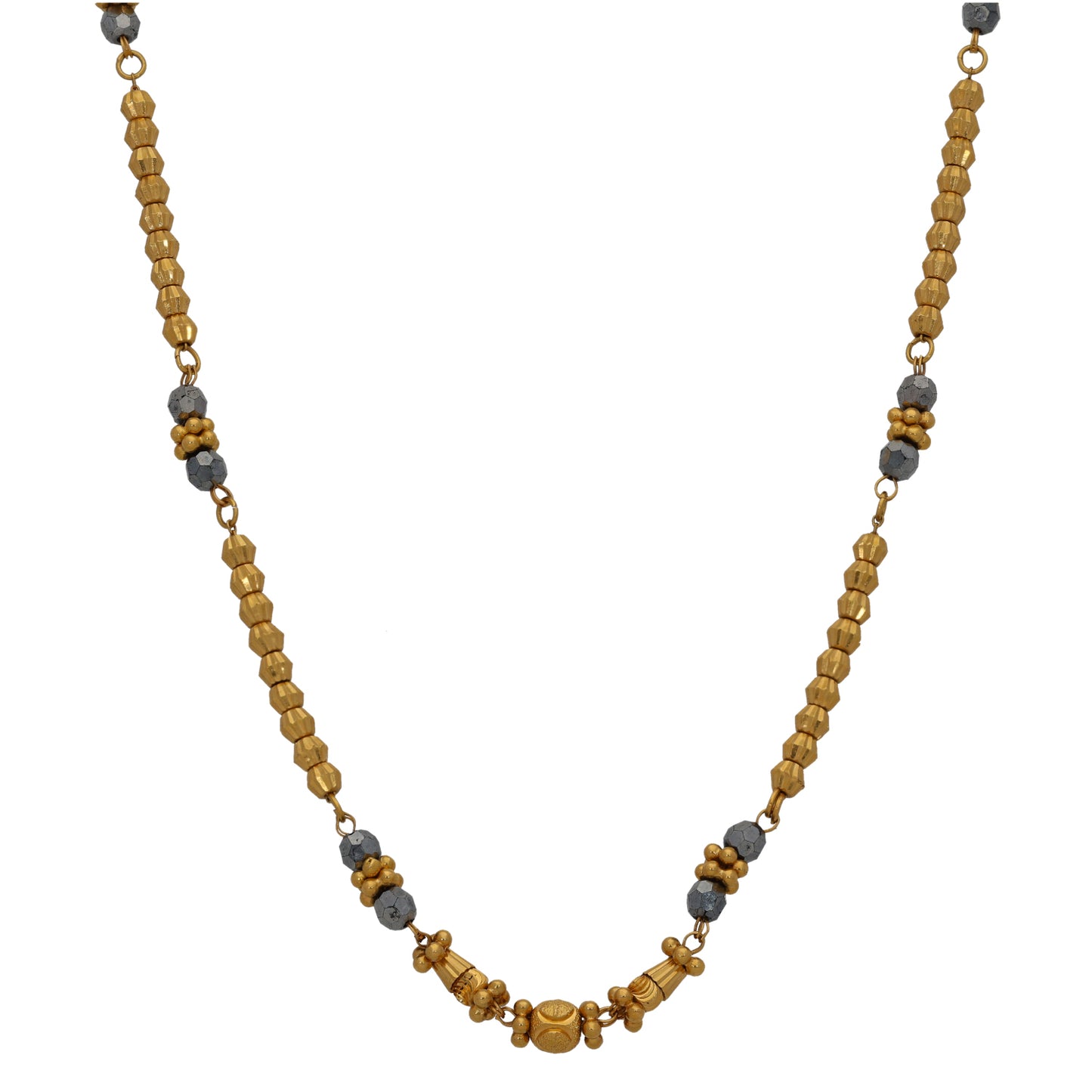 22ct Gold Hematite Fancy Necklace 16"
