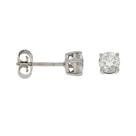 18ct White Gold 1.00ct Diamond Solitaire Earrings