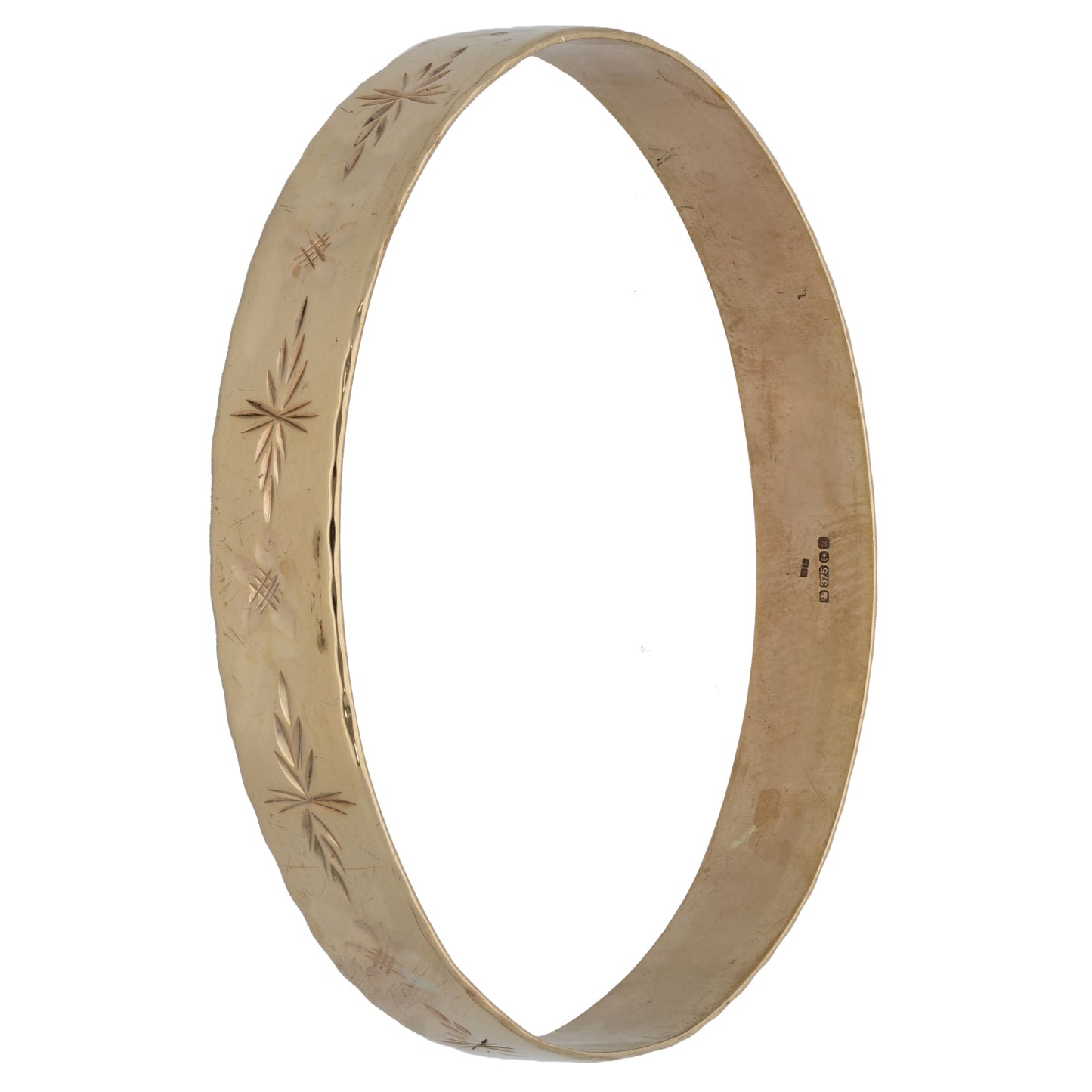 9ct Gold Patterned Bangle