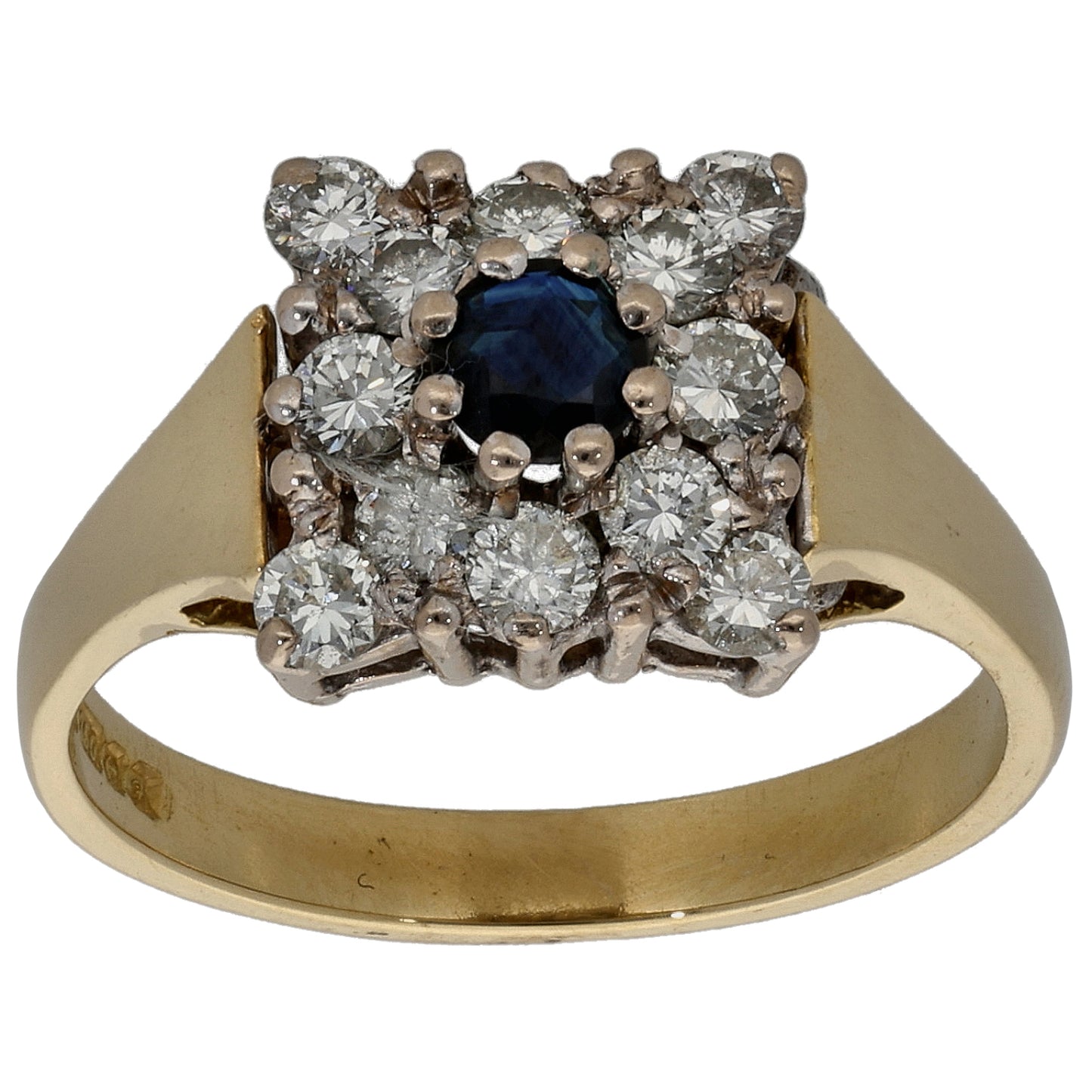 18ct Gold Sapphire & 0.60ct Diamond Dress/Cocktail Ring Size M