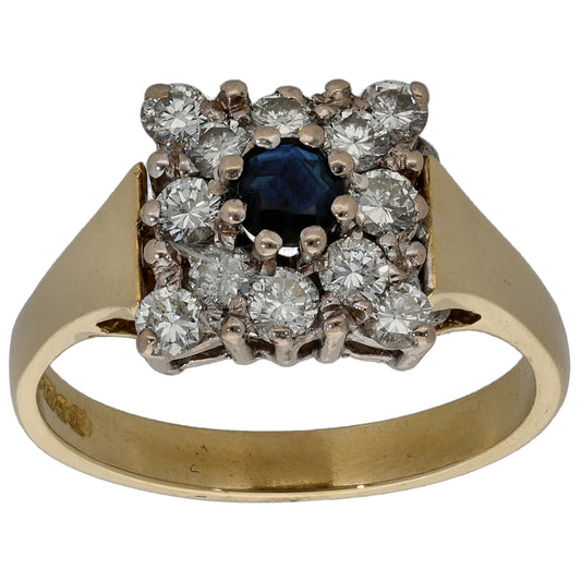 18ct Gold Sapphire & 0.60ct Diamond Dress/Cocktail Ring Size M