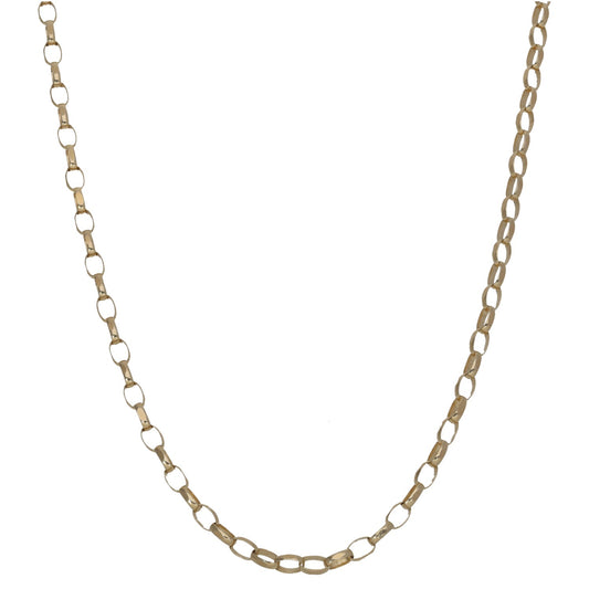 9ct gold chain necklace with oval links, 24-inch length