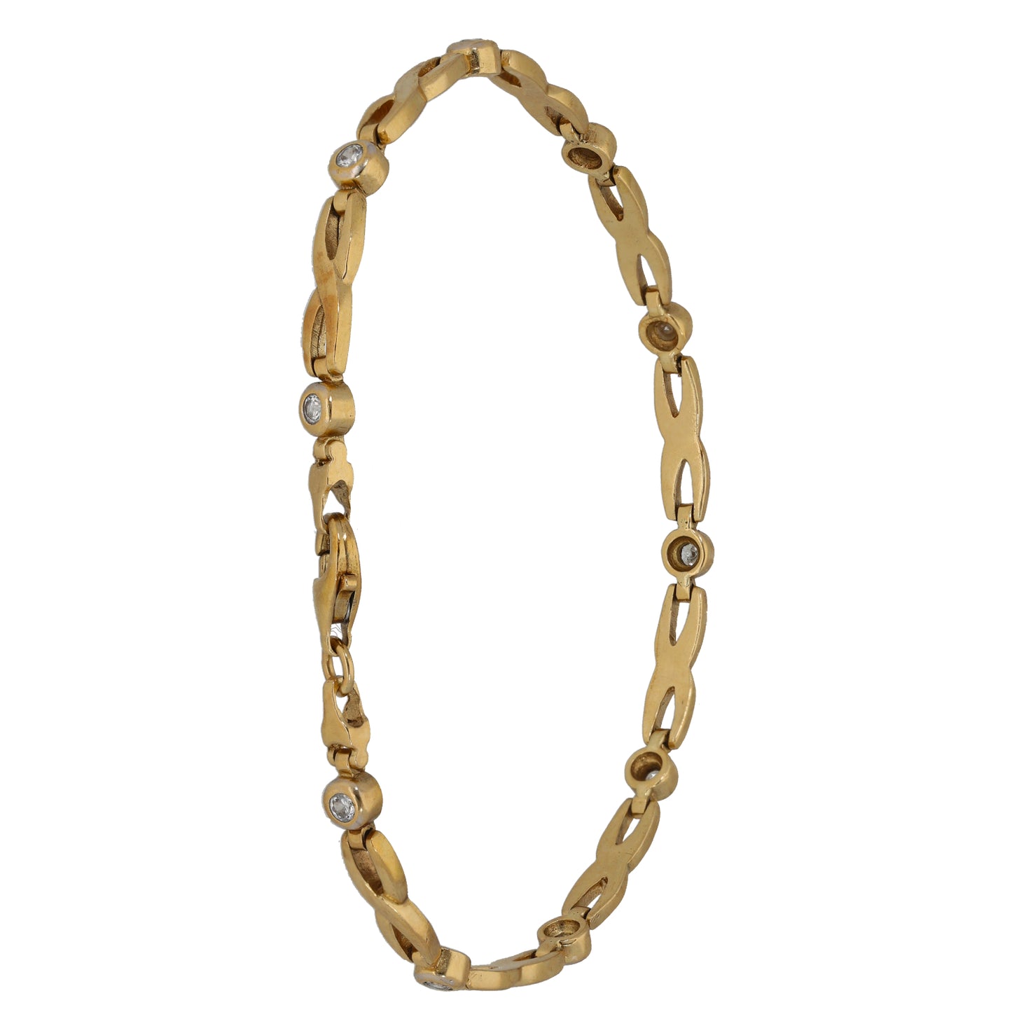 9ct Gold Cubic Zirconia Fancy Stone Set Bracelet