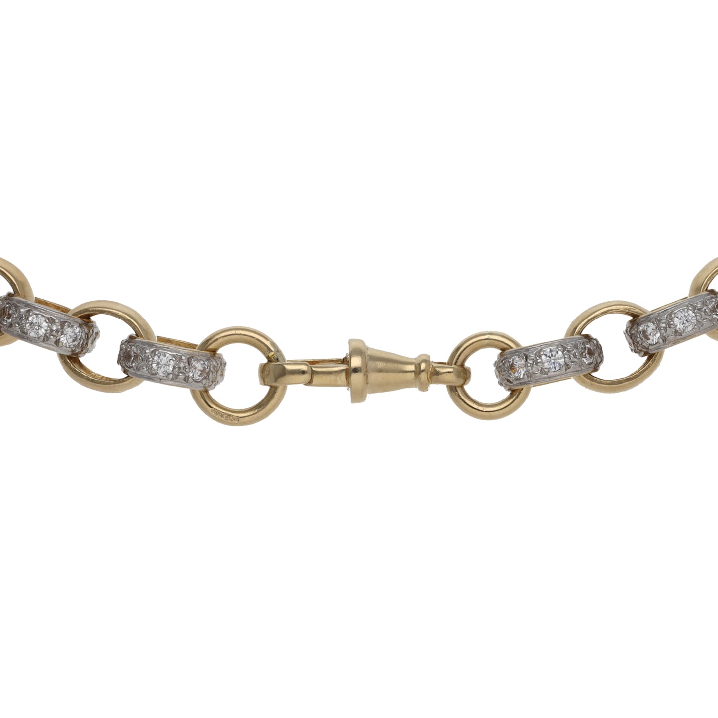 9ct Gold Cubic Zirconia Belcher Chain 24"