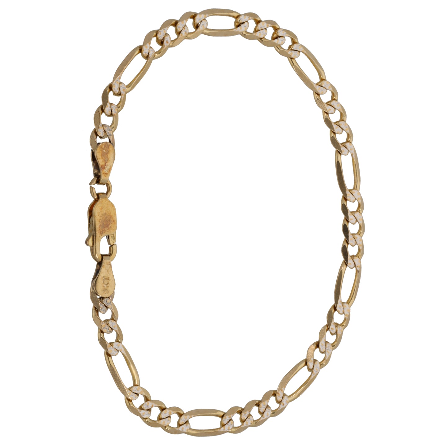 9ct Bicolour Gold Figaro Bracelet