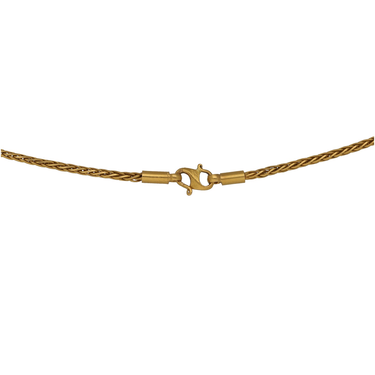 Gold rope-link chain necklace with lobster clasp and small ring
