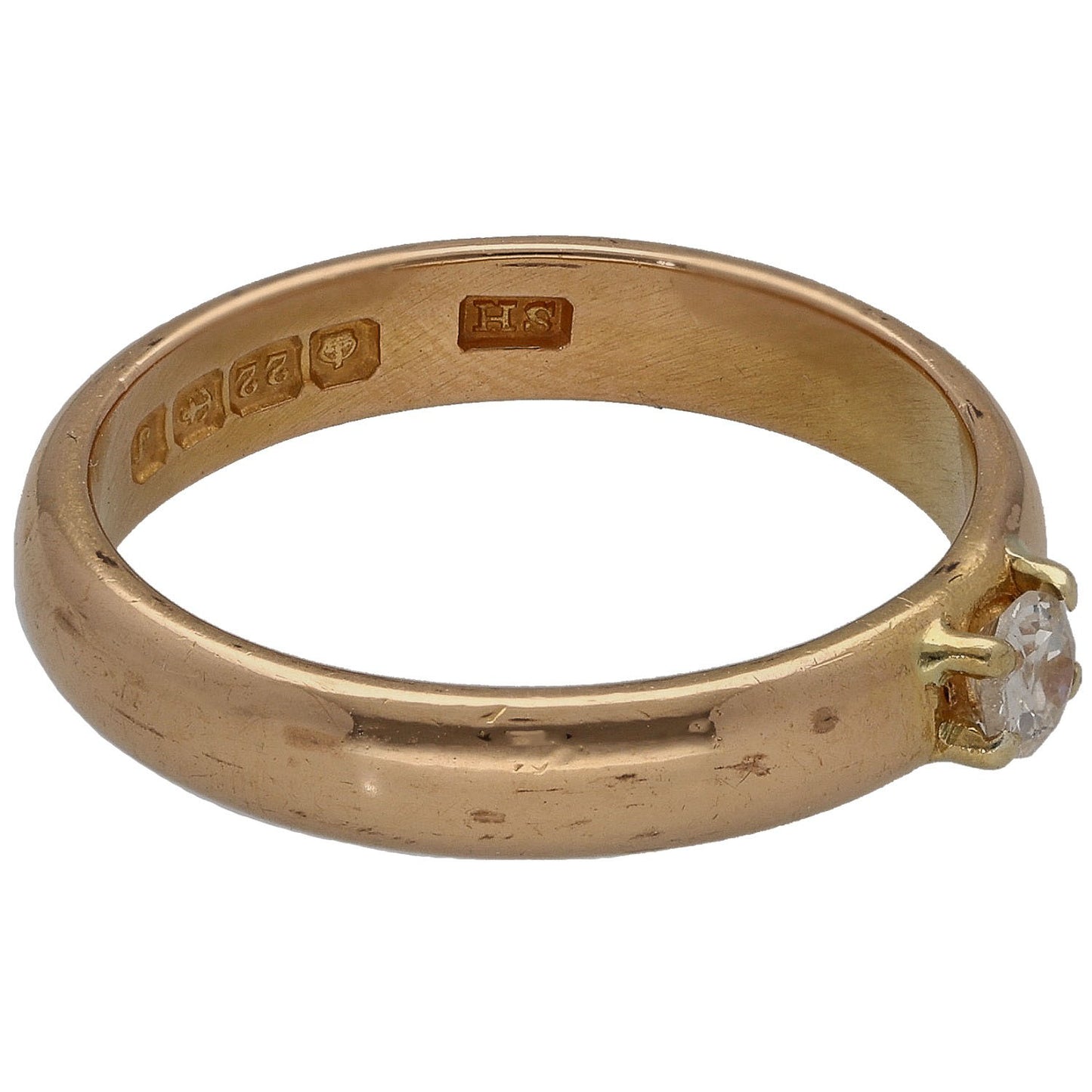 22ct Gold 0.15ct Diamond Solitaire Ring Size P