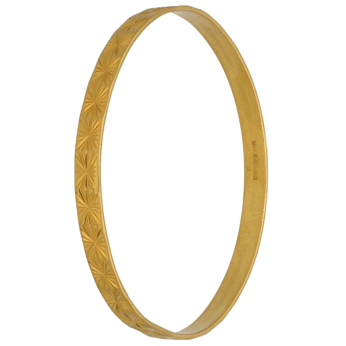 22ct Gold Patterned Bangle