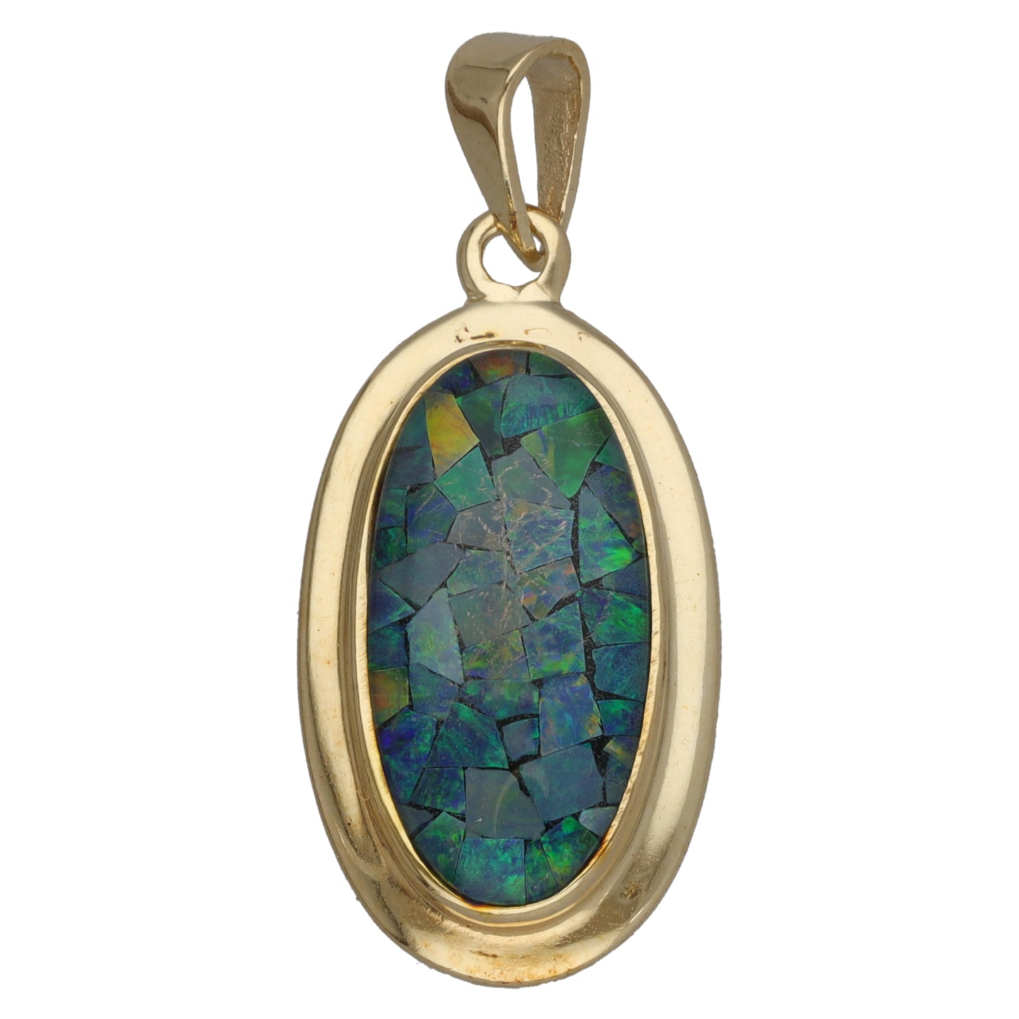 9ct Gold Mosaic Opal Triplet Dress/Cocktail Pendant