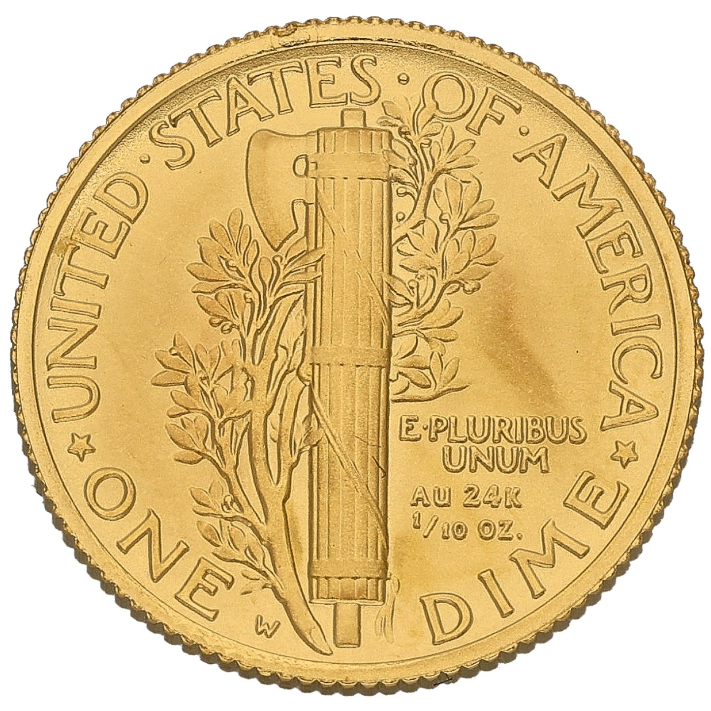 22ct Gold USA Liberty One Dime Coin 2016