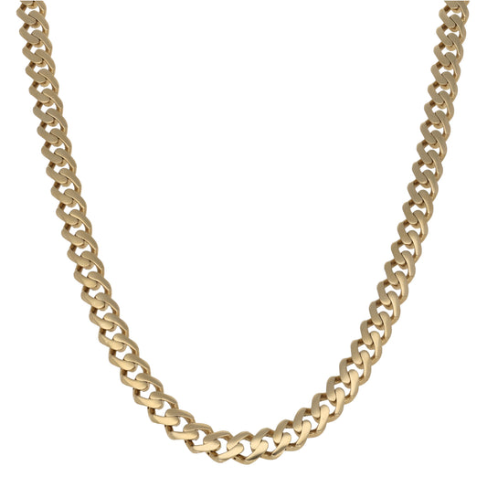 14ct Gold Cubic Zirconia Curb Chain 16"