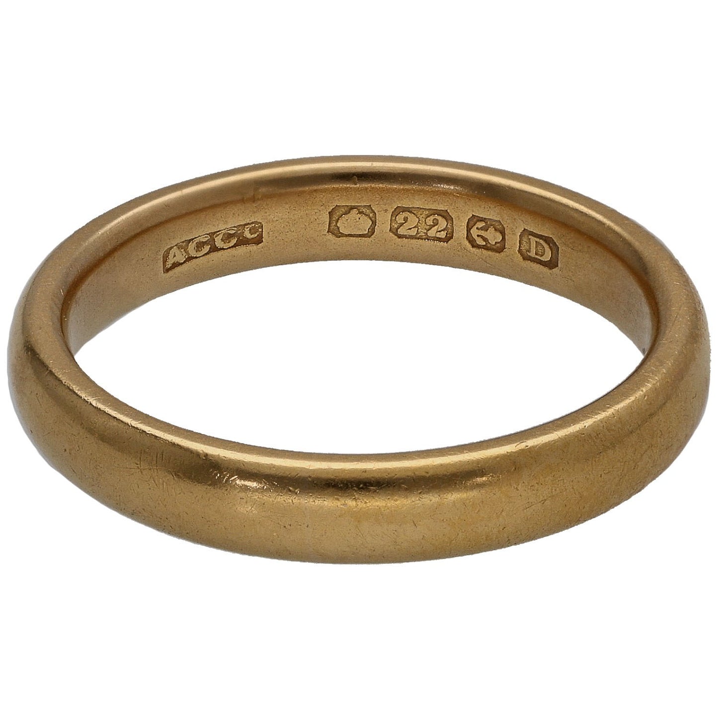 22ct Gold Plain Wedding Ring Size M
