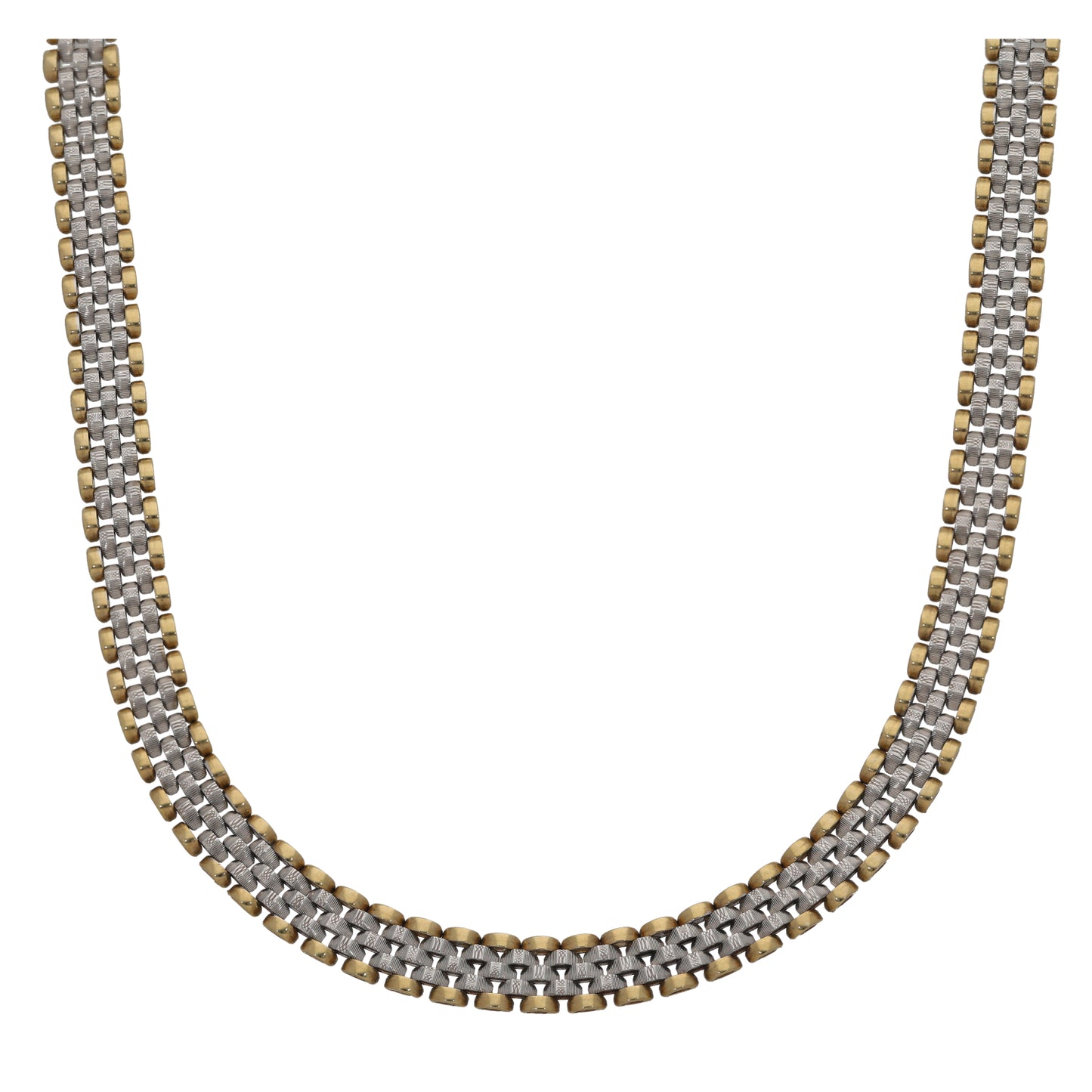 9ct Bi-Colour Gold Fancy Necklace 16"