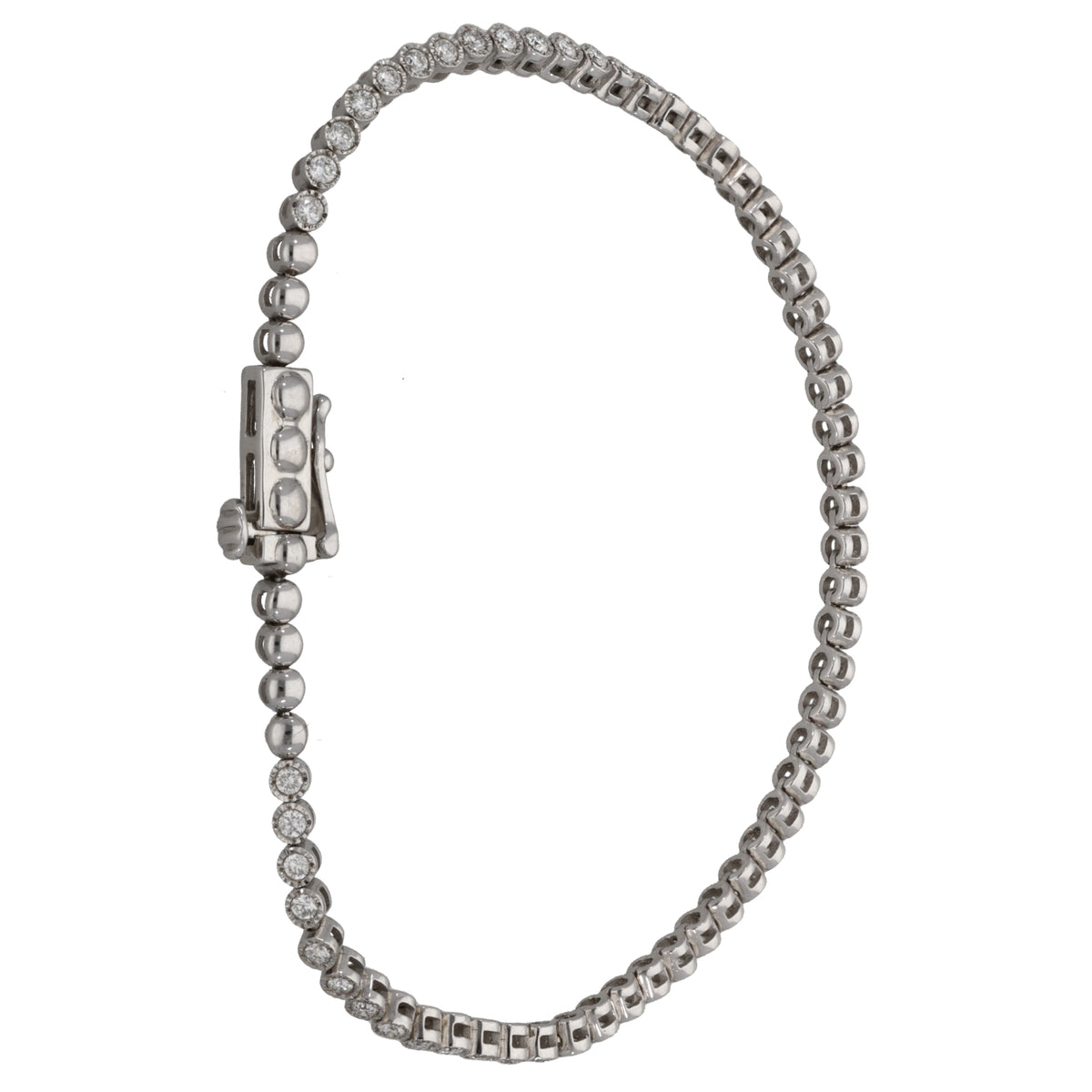 9ct White Gold 0.87ct Diamond Line/Tennis Bracelet