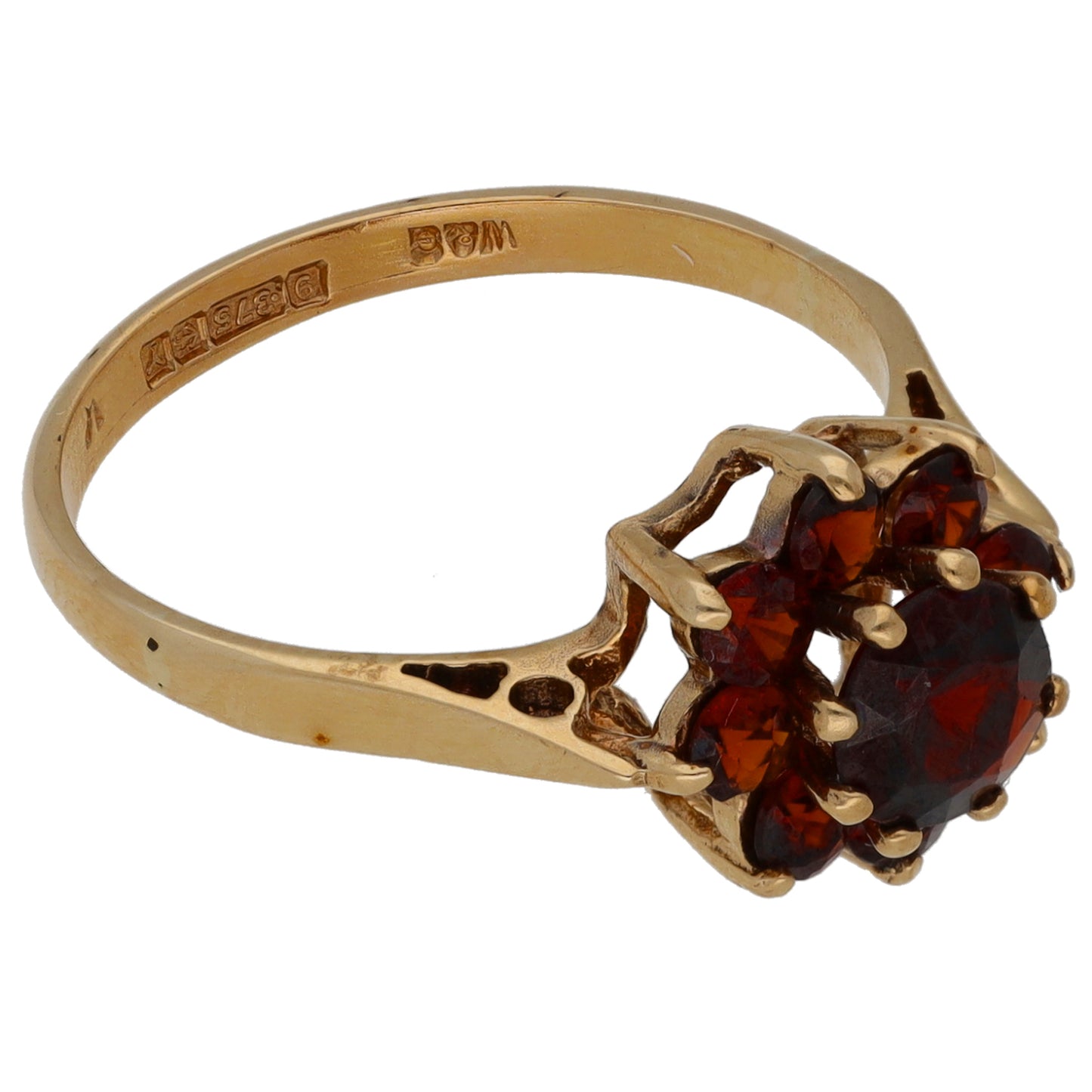 9ct Gold Garnet Dress/Cocktail Ring Size M
