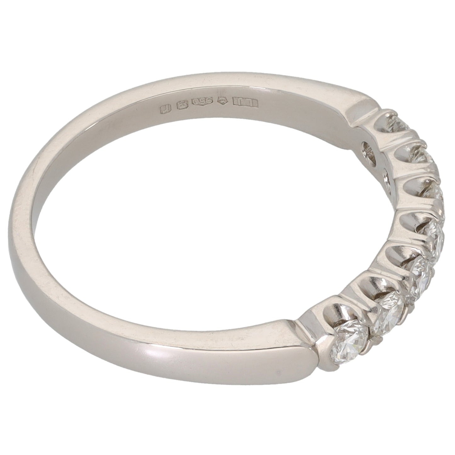 Platinum 0.42ct Diamond Half Eternity Ring Size N
