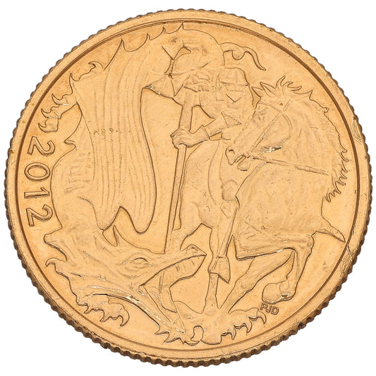 22ct Gold The Queens Diamond Jubilee Full Sovereign Coin 2012