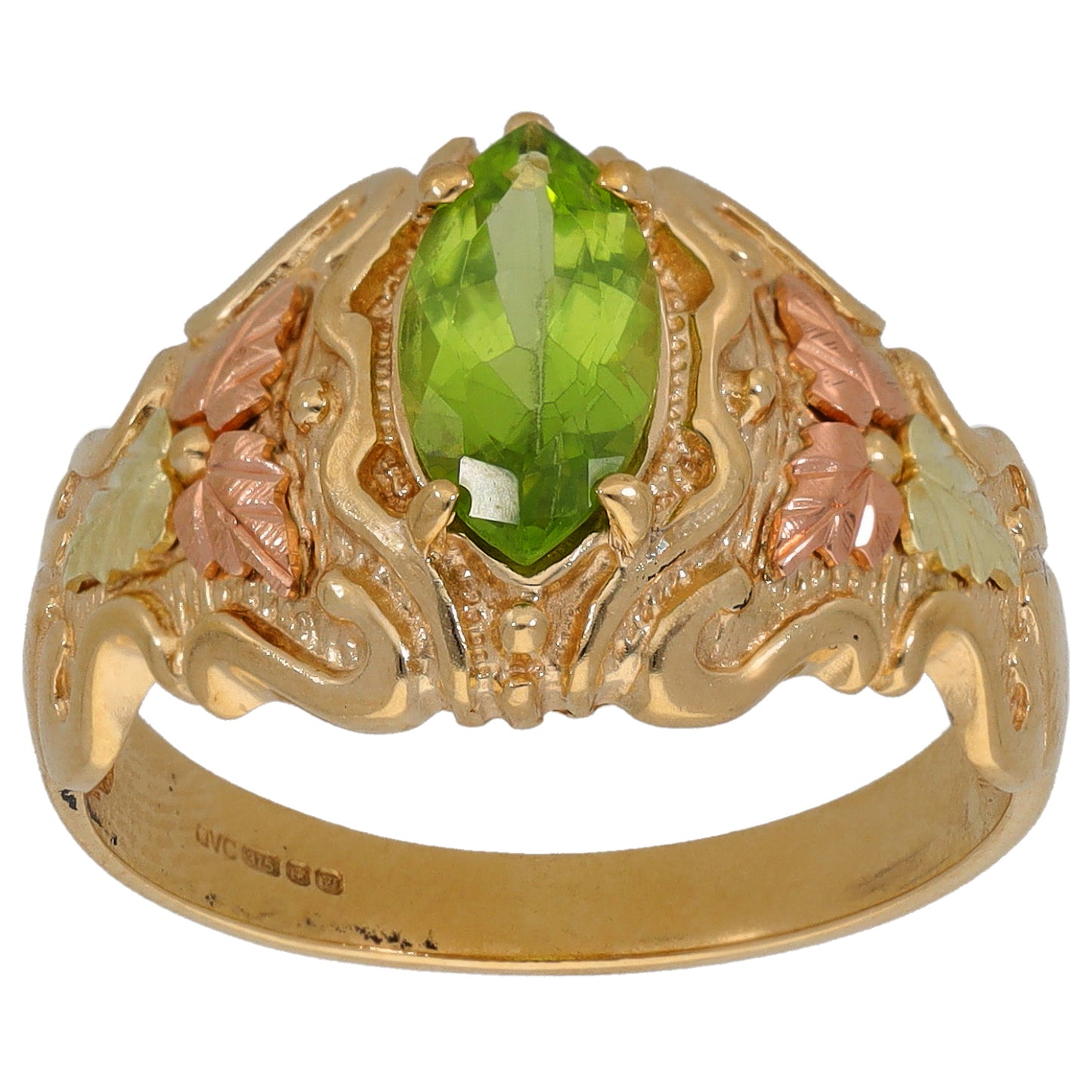 9ct Gold Peridot Single Stone Ring Size Q