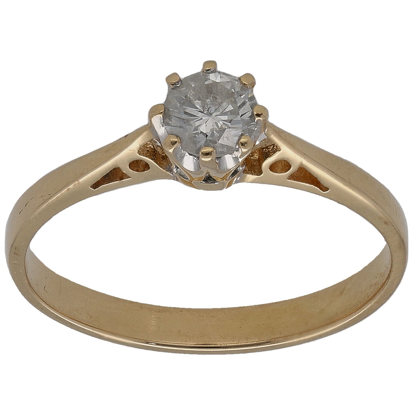 18ct Gold 0.27ct Diamond Solitaire Ring Size L