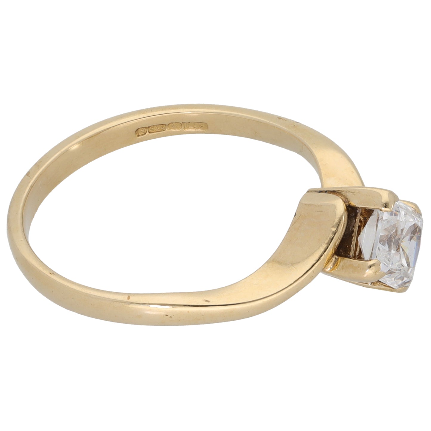 9ct Gold Cubic Zirconia Single Stone Ring Size P
