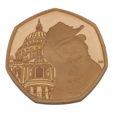 Load image into Gallery viewer, 22ct Gold Queen Elizabeth II Paddington at St Pauls Cathedral 50p Coin 2019
