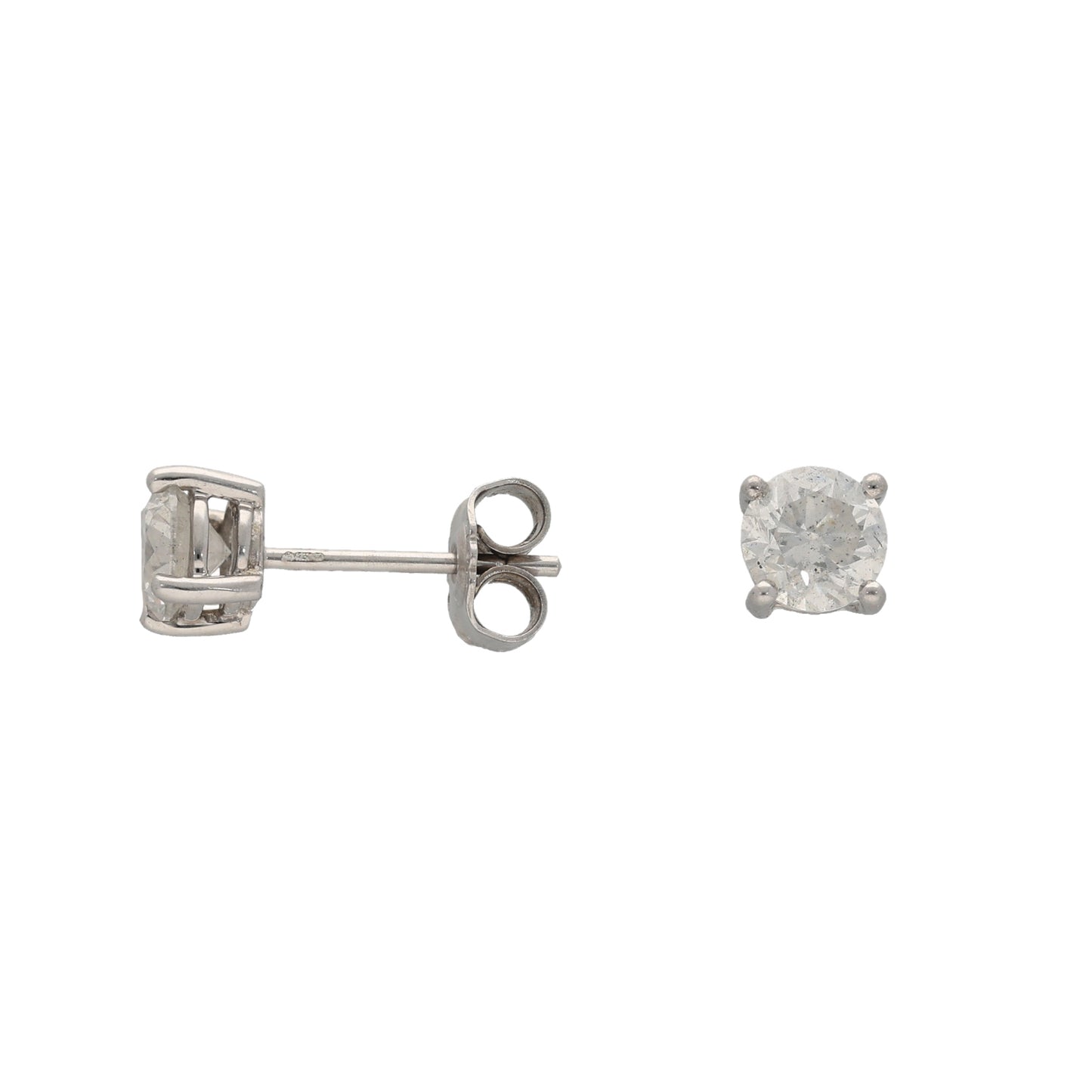 18ct White Gold 1.40ct Round Diamond Stud Earrings