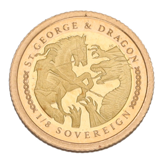 22ct Gold St George & Dragon Eighth Sovereign Coin 2022